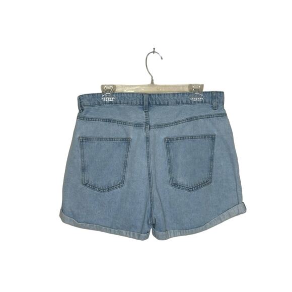 Cotton:On High Rise Flashback blue denim cuffed hem jean shorts size 12 - Picture 7 of 10